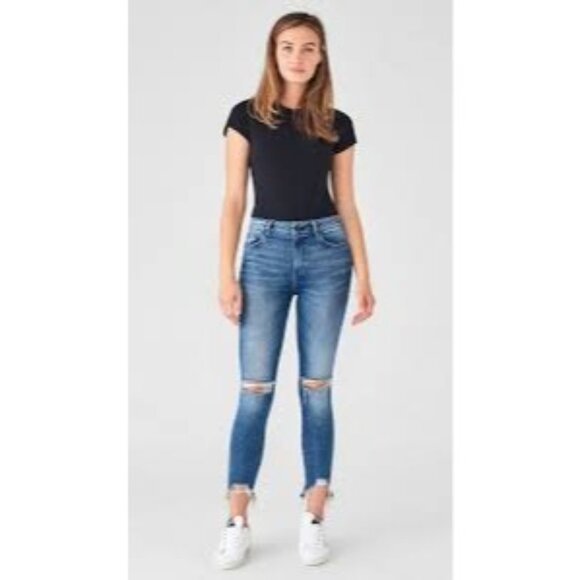 DL1961 Farrow InstaSlim Ankle Jeans in Blue - Picture 2 of 4